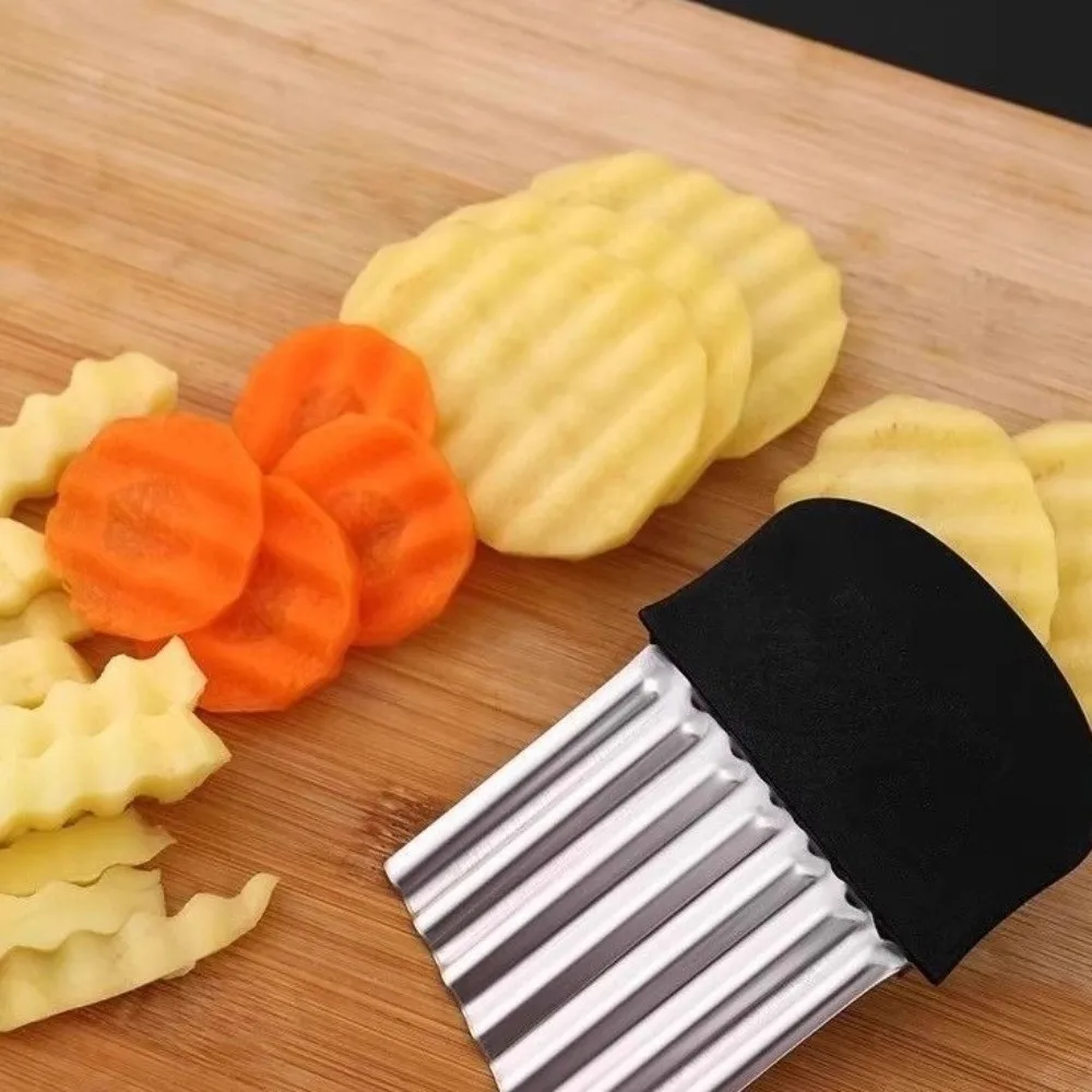 Эффективная нарезка для картофельных чипсов из нержавеющей стали, многофункциональный утолщенный волнистый измельчитель, гофрированный картофельный резак, инструменты для приготовления пищи
Эффективная нарезка для картофельных чипсов из нержавеющей стали, многофункциональный утолщенный волнистый измельчитель, гофрированный картофельный резак, инструменты для приготовления пищи