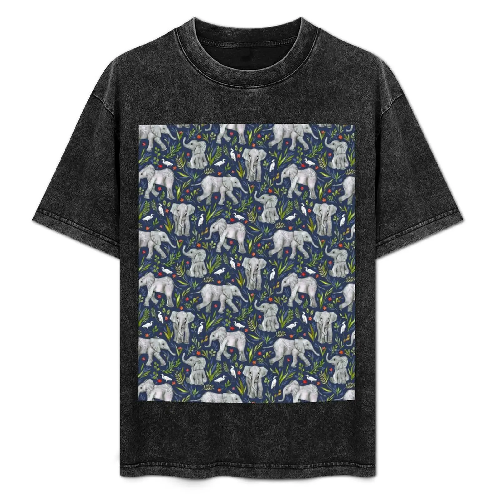 Baby Elephants and Egrets in Watercolor - navy blue T-Shirt summer top summer clothes big and tall t shirts for men
Baby Elephants and Egrets in Watercolor - navy blue T-Shirt summer top summer clothes big and tall t shirts for men