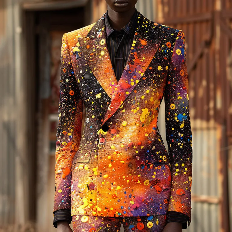 (Jacket + Trousers) Fashion Men 3D Digital Printed Flower Suit Singer Bar Prom Party Stage Performance Slim Fit Blazer and Pant
(Jacket + Trousers) Fashion Men 3D Digital Printed Flower Suit Singer Bar Prom Party Stage Performance Slim Fit Blazer and Pant