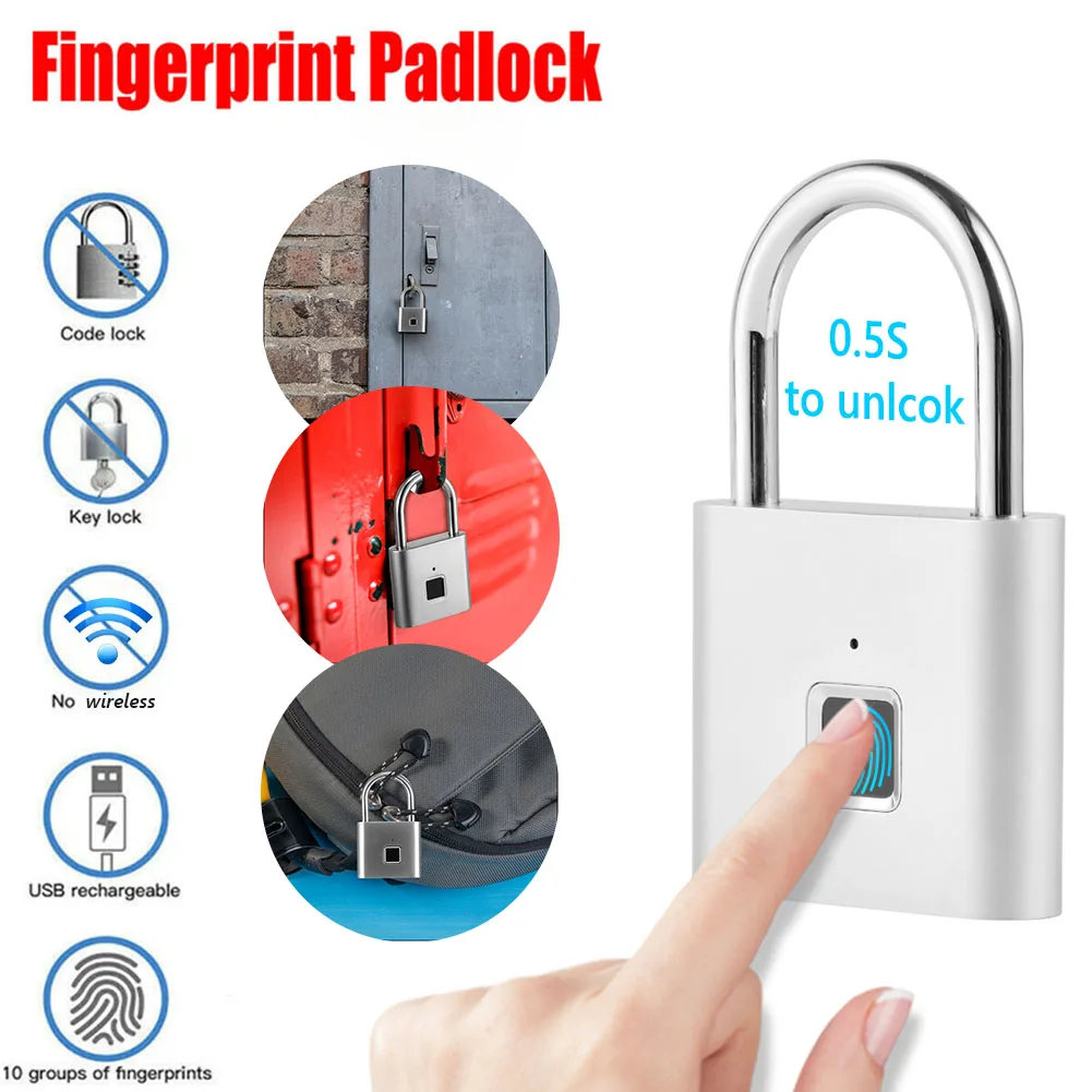O10 Smart Fingerprint Padlock Waterproof Zinc Alloy Biometric Padlocks With Built-in USB Rechargeable Security Padlock for House
O10 Smart Fingerprint Padlock Waterproof Zinc Alloy Biometric Padlocks With Built-in USB Rechargeable Security Padlock for House