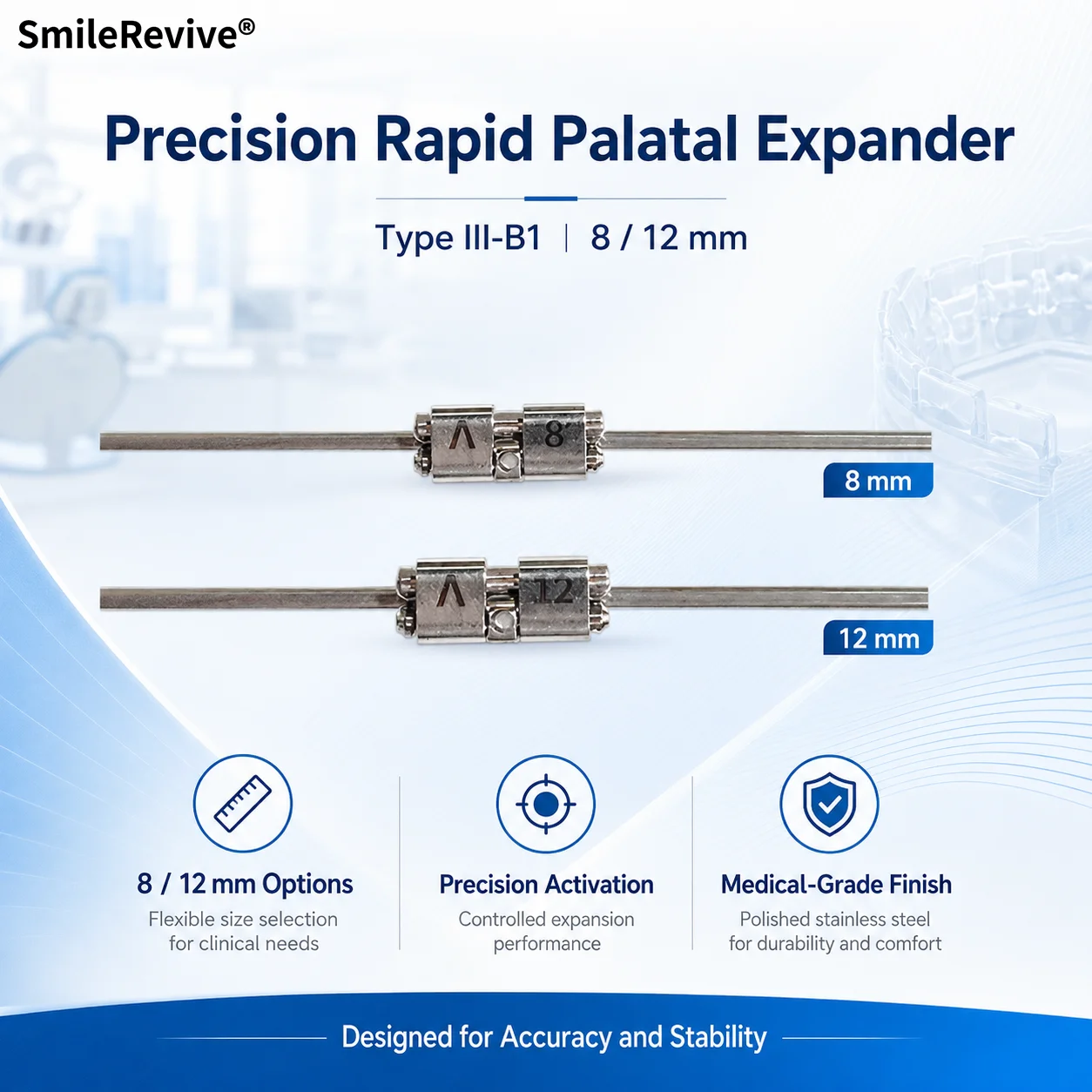SmileRevive Dental Rapid Palatal Expander Hyrax Orthodontic Maxillary Expansion Screw Stainless Steel with Swivel Key Lab Kit
SmileRevive Dental Rapid Palatal Expander Hyrax Orthodontic Maxillary Expansion Screw Stainless Steel with Swivel Key Lab Kit