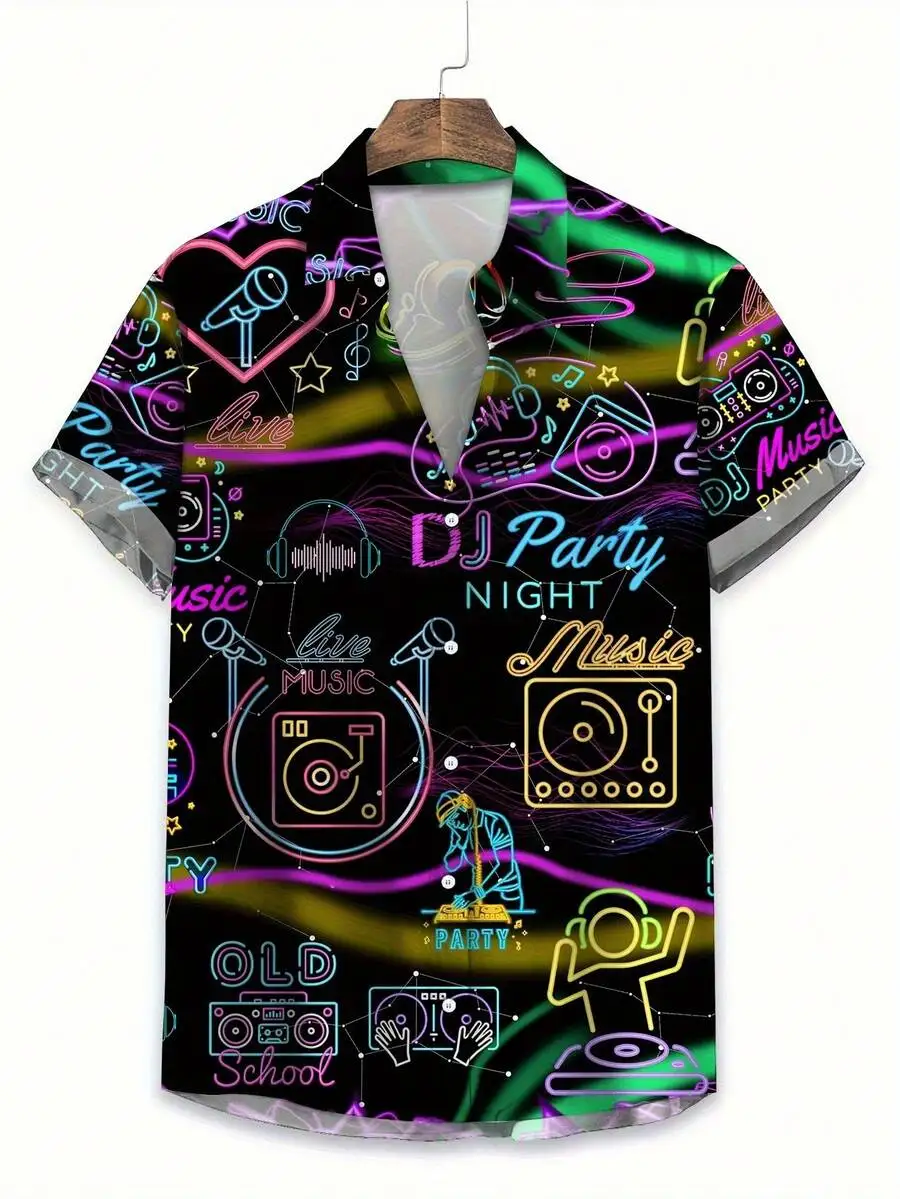 Neon DJ Music Pattern Hawaiian Shirt Men Casual 3D Print Button Down Summer Top
Neon DJ Music Pattern Hawaiian Shirt Men Casual 3D Print Button Down Summer Top