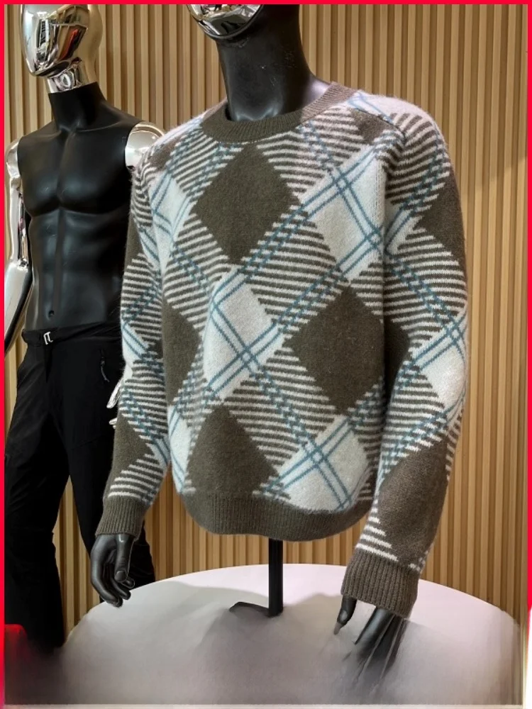 Knitted Sweater! Autumn Winter Men's Thi Warm Casual round Ne Knitwear Faionable Plaid Texture Comfortable Fit
Knitted Sweater! Autumn Winter Men's Thi Warm Casual round Ne Knitwear Faionable Plaid Texture Comfortable Fit