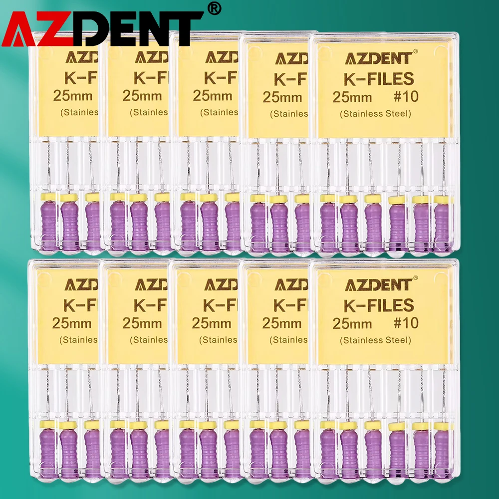 10 Packs AZDENT Dental Hand Use K-Files Stainless Steel Endodontic Root Canal Files 21mm/25mm Endo Files Dentistry Lab Tools
10 Packs AZDENT Dental Hand Use K-Files Stainless Steel Endodontic Root Canal Files 21mm/25mm Endo Files Dentistry Lab Tools
