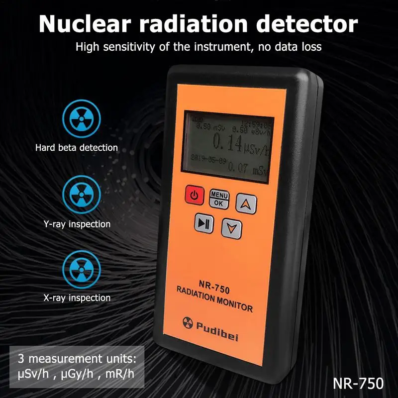 NR-750 Handheld Portable Nuclear Radiation Detector LCD Display Household Radioactive Tester Counter Y X-ray Detection
NR-750 Handheld Portable Nuclear Radiation Detector LCD Display Household Radioactive Tester Counter Y X-ray Detection