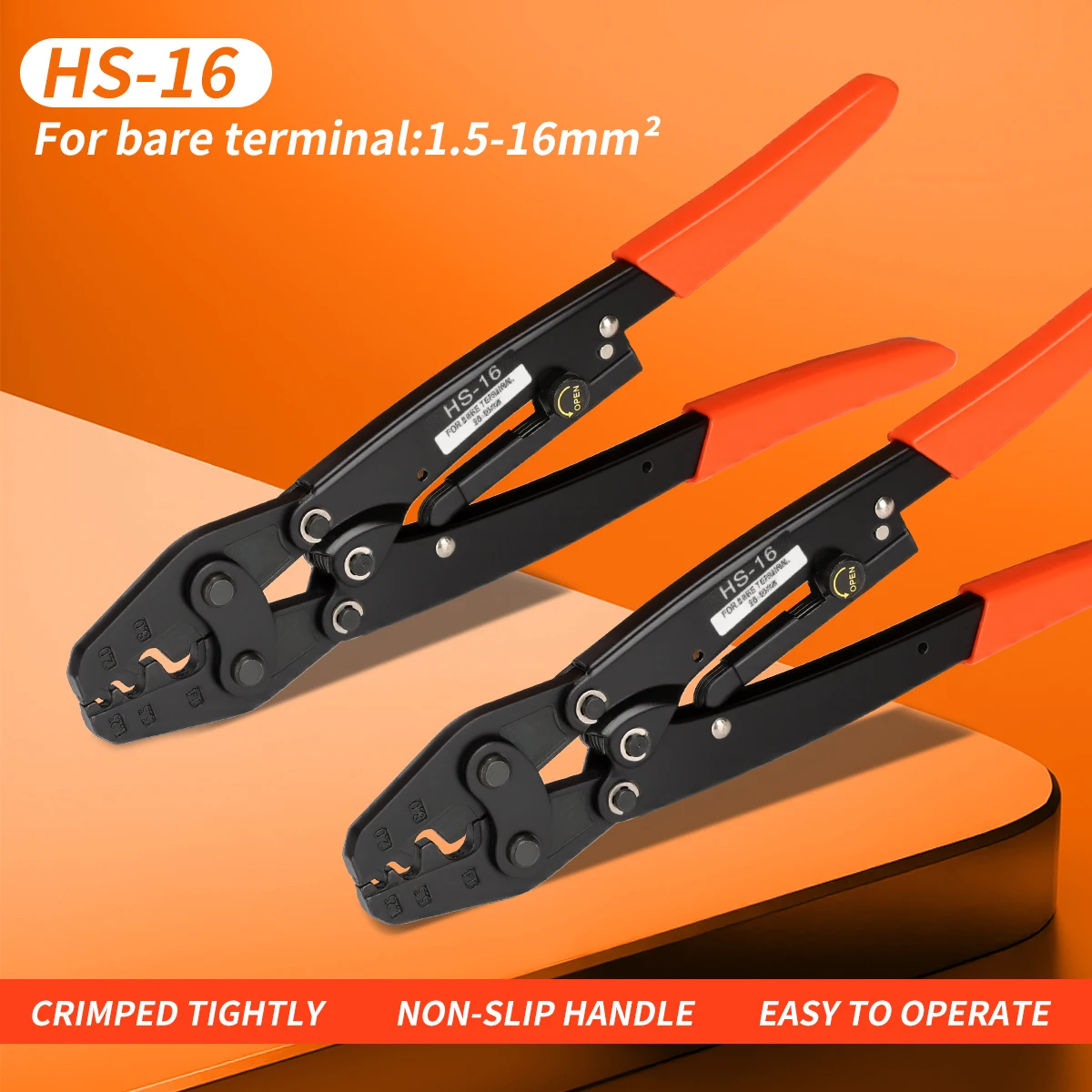 FSE HS-16 Japanese Style Ratchet Crimping Pliers, HX-16 Hexagonal Crimp for Bare Terminals
FSE HS-16 Japanese Style Ratchet Crimping Pliers, HX-16 Hexagonal Crimp for Bare Terminals