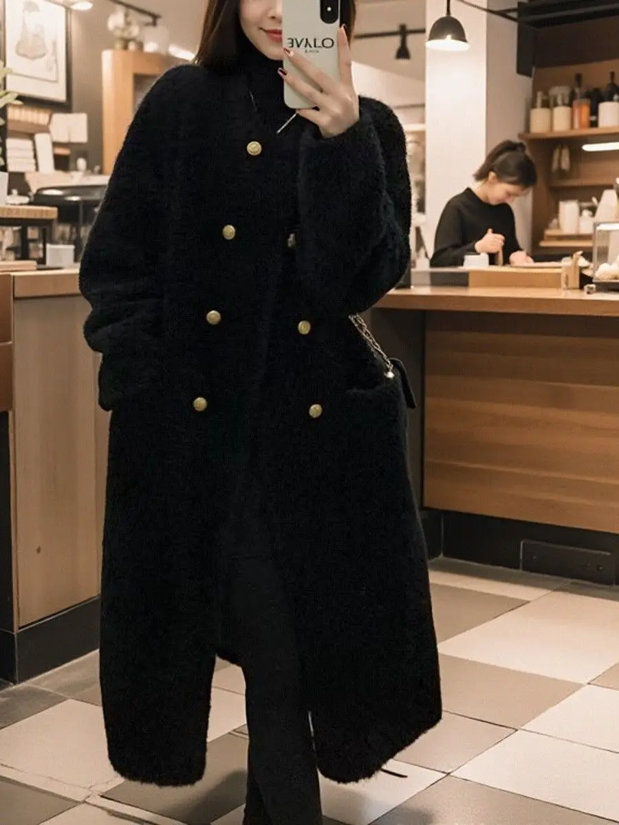 Lamb Fur Jacket Women's Autumn Winter Loose Versatile Warm Fashionable Medium Length Korean Style High Waist Cardigan Coat
Lamb Fur Jacket Women's Autumn Winter Loose Versatile Warm Fashionable Medium Length Korean Style High Waist Cardigan Coat