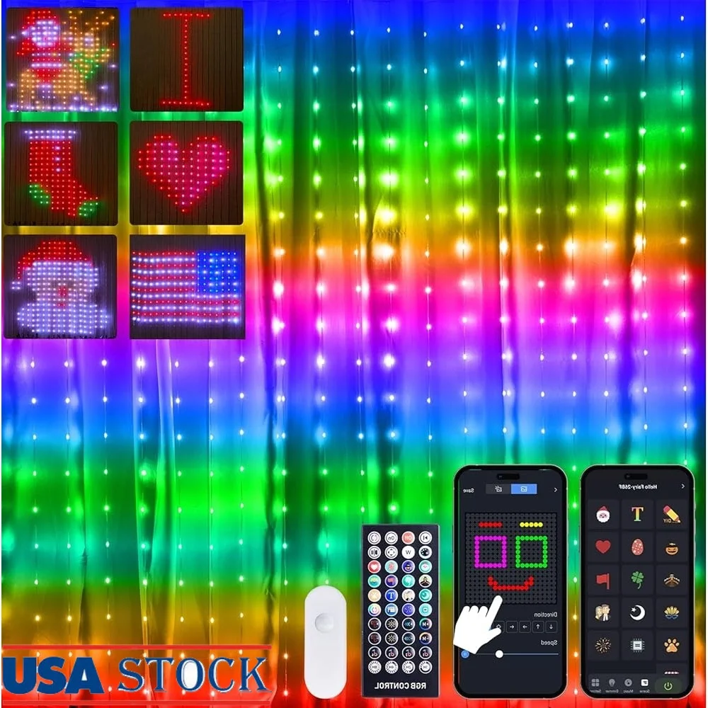 Умные светодиодные гирлянды для штор, управление через приложение, 400 RGB, программируемая синхронизация музыки, пульт дистанционного управления, сделай сам, декор, вечеринки, события, в помещении и на открытом воздухе
Умные светодиодные гирлянды для штор, управление через приложение, 400 RGB, программируемая синхронизация музыки, пульт дистанционного управления, сделай сам, декор, вечеринки, события, в помещении и на открытом воздухе