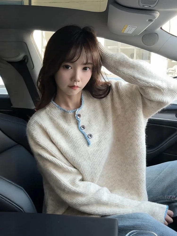 Soft Cozy Henry Collar Knitwear Women's Loose Stitch Hand Sewn Autumn Faion Sweater Comfortable Breathable Moisture ng
Soft Cozy Henry Collar Knitwear Women's Loose Stitch Hand Sewn Autumn Faion Sweater Comfortable Breathable Moisture ng