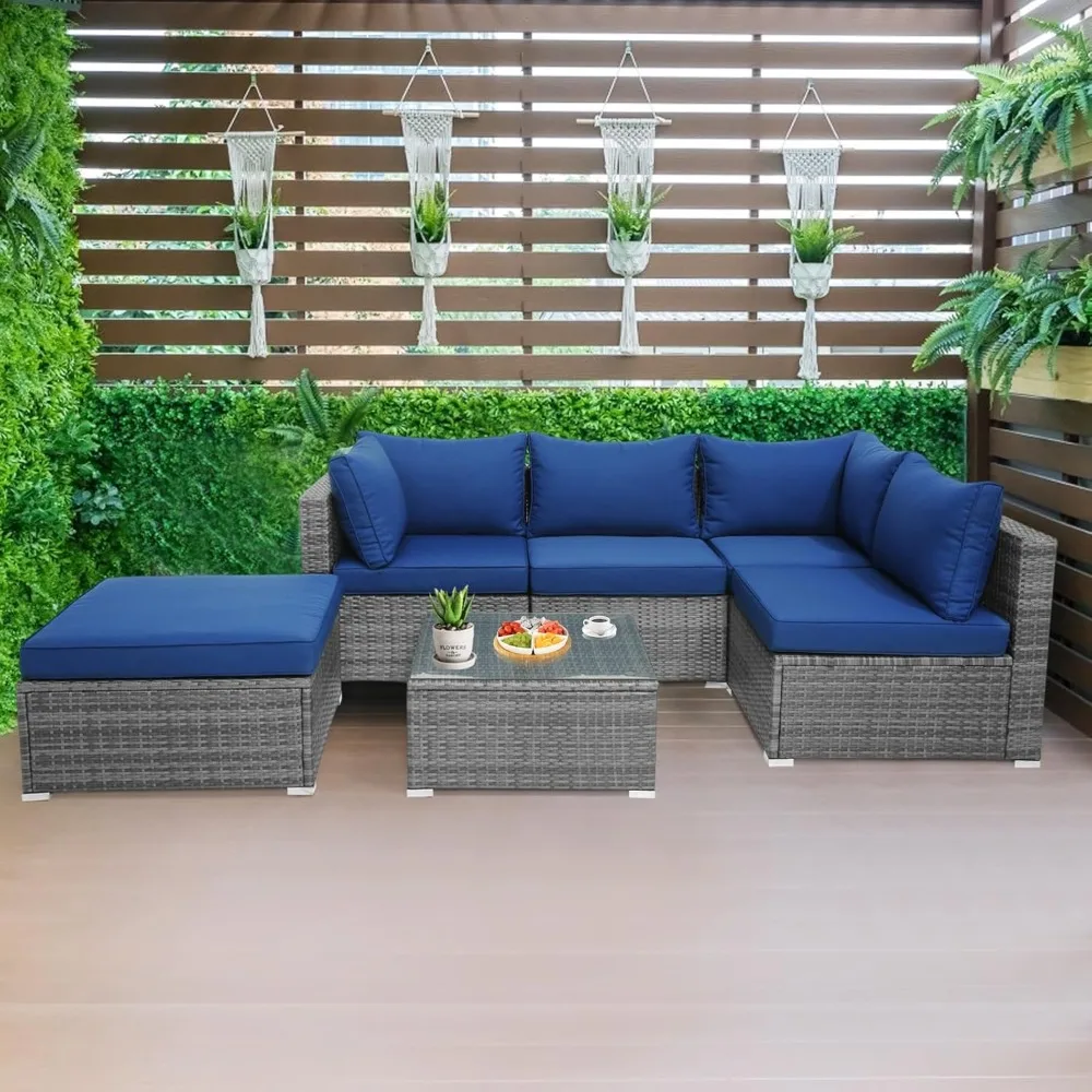 6 Pieces Sectional Patio Furniture Set, Weather Resistant Heavy Duty Outdoor Modular Sofa Set with Soft Padded Cushions
6 Pieces Sectional Patio Furniture Set, Weather Resistant Heavy Duty Outdoor Modular Sofa Set with Soft Padded Cushions