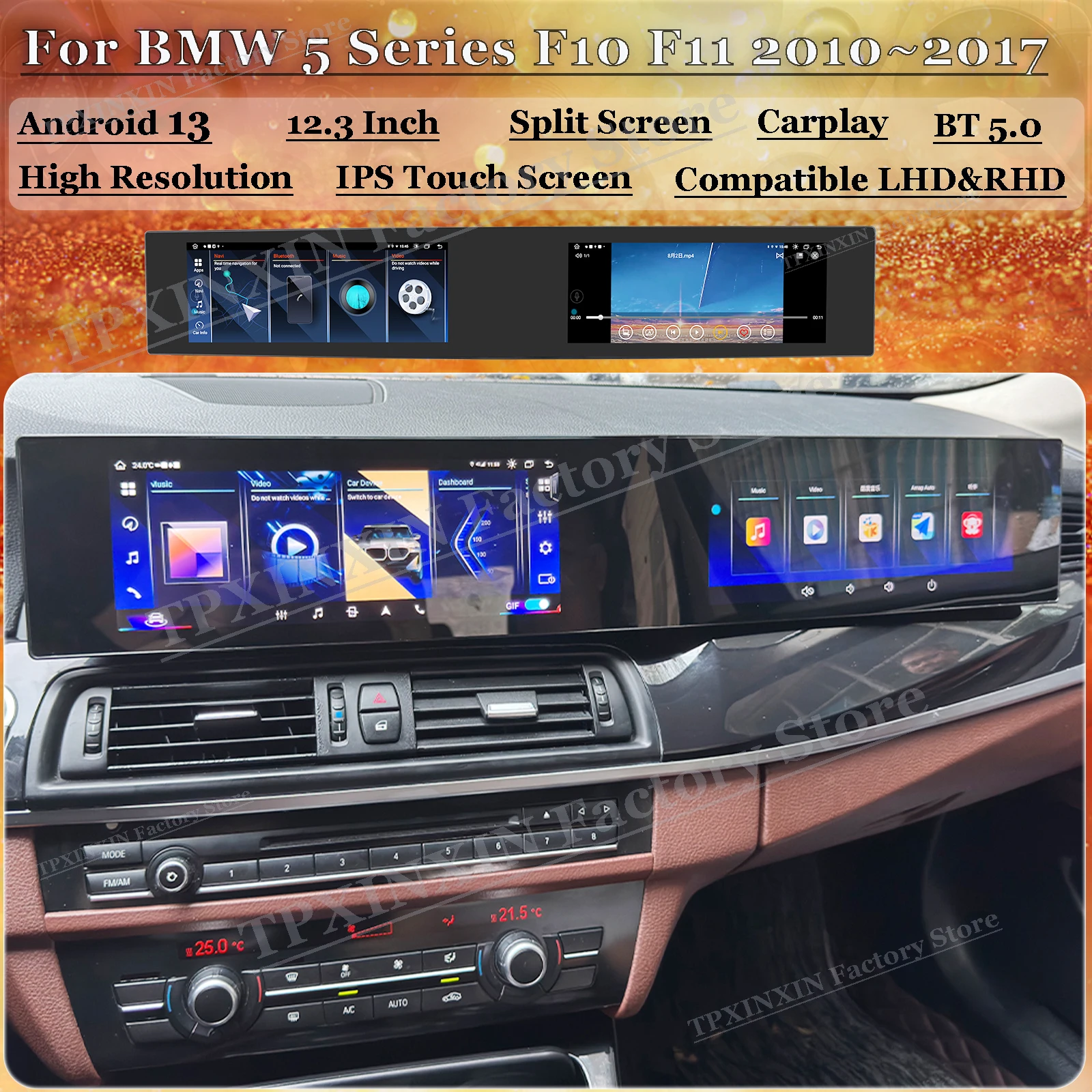 12,3-дюймовый 8-ядерный мультимедийный центр на Android Auto для BMW 5 серии F10 F11 2010~2017 с GPS-навигацией, автомобильным радио и стереоприемником
12,3-дюймовый 8-ядерный мультимедийный центр на Android Auto для BMW 5 серии F10 F11 2010~2017 с GPS-навигацией, автомобильным радио и стереоприемником