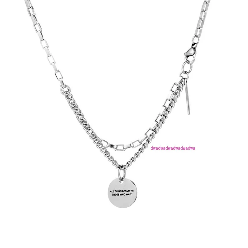 Tide personality splicing double-layer titanium steel round brand necklace retro cold wind simple accessories pendant YL082
Tide personality splicing double-layer titanium steel round brand necklace retro cold wind simple accessories pendant YL082