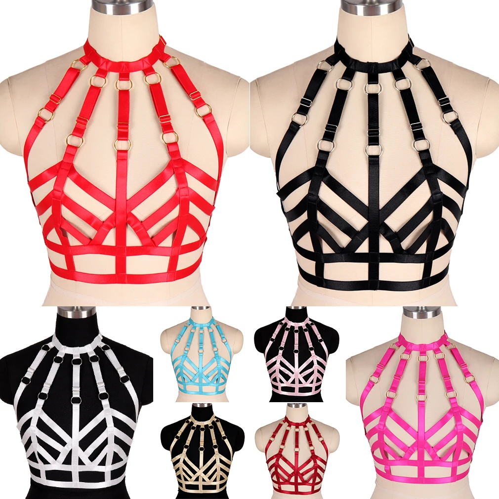 Women Sexy Lingerie Black Body Harness Cage Hollow Open Chest Bra Goth Bondage Elastic Belt Punk Crop Top Suspender Cage Bra
Women Sexy Lingerie Black Body Harness Cage Hollow Open Chest Bra Goth Bondage Elastic Belt Punk Crop Top Suspender Cage Bra