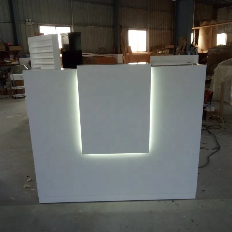 Modern White Salon Reception Counter Desk With Led Light
Modern White Salon Reception Counter Desk With Led Light