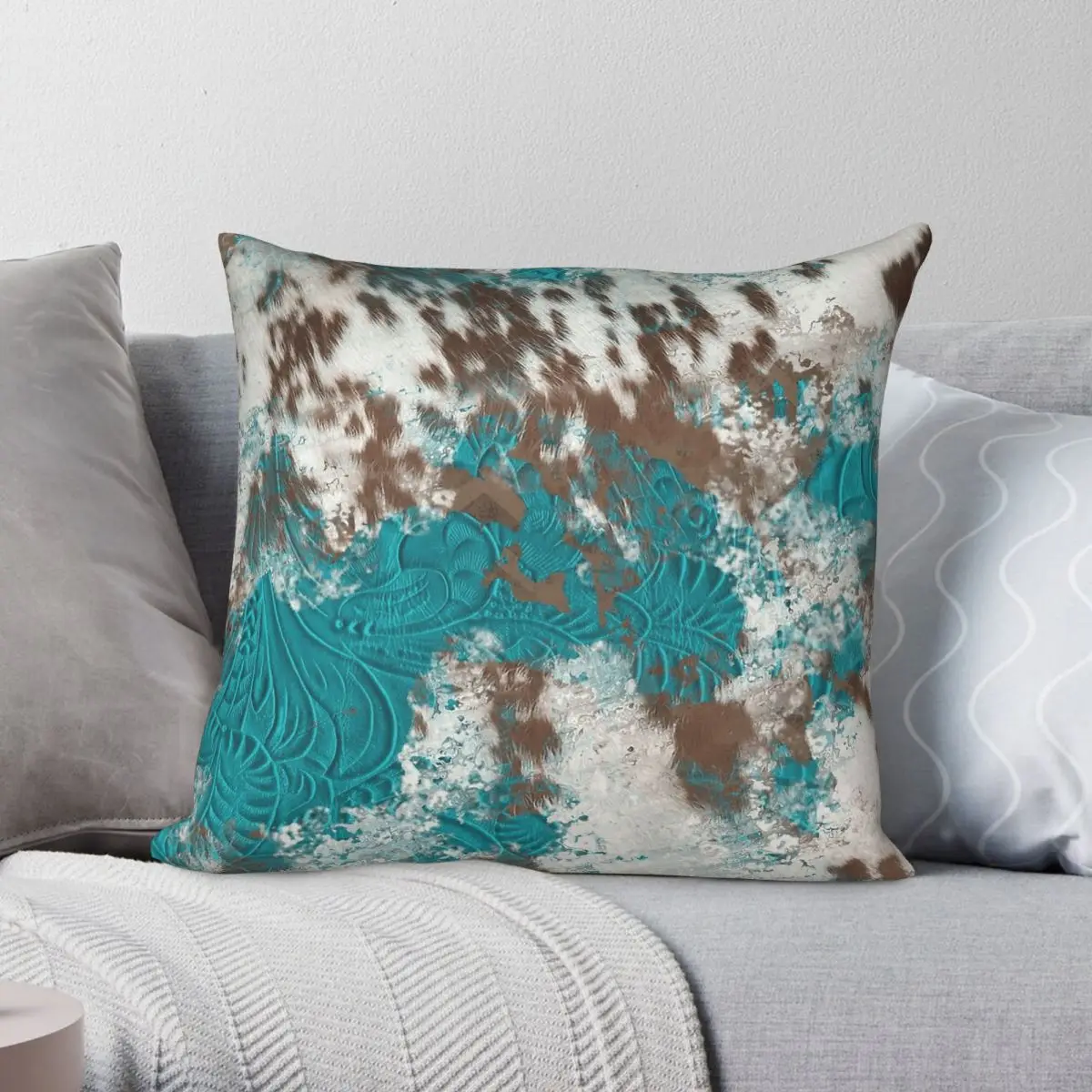 Teal Tooled Horsehair Cowhide Square Pillowcase Polyester Linen Velvet Printed Zip Decor Pillow Case Room Cushion Cover
Teal Tooled Horsehair Cowhide Square Pillowcase Polyester Linen Velvet Printed Zip Decor Pillow Case Room Cushion Cover