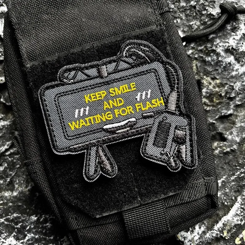 KEEP SMILE AND WAITING FOR FLASH Embroidery Patch Outdoor Tactical Badge Q Version Weapons Backpack Stickers For Clothing Decor
KEEP SMILE AND WAITING FOR FLASH Embroidery Patch Outdoor Tactical Badge Q Version Weapons Backpack Stickers For Clothing Decor