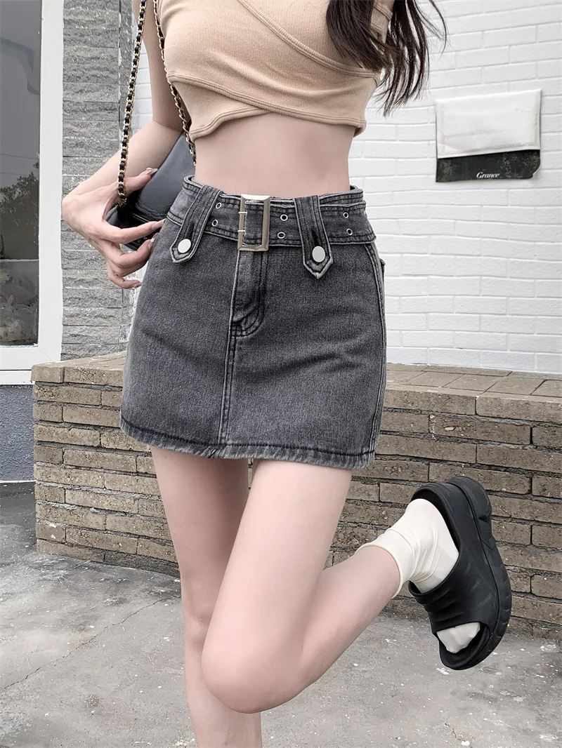High Waist Denim Skirt Women's Sle Bla ey Slim Fit A-Line ort Skirt Korean Commute Pure Color Summer New Arrival
High Waist Denim Skirt Women's Sle Bla ey Slim Fit A-Line ort Skirt Korean Commute Pure Color Summer New Arrival