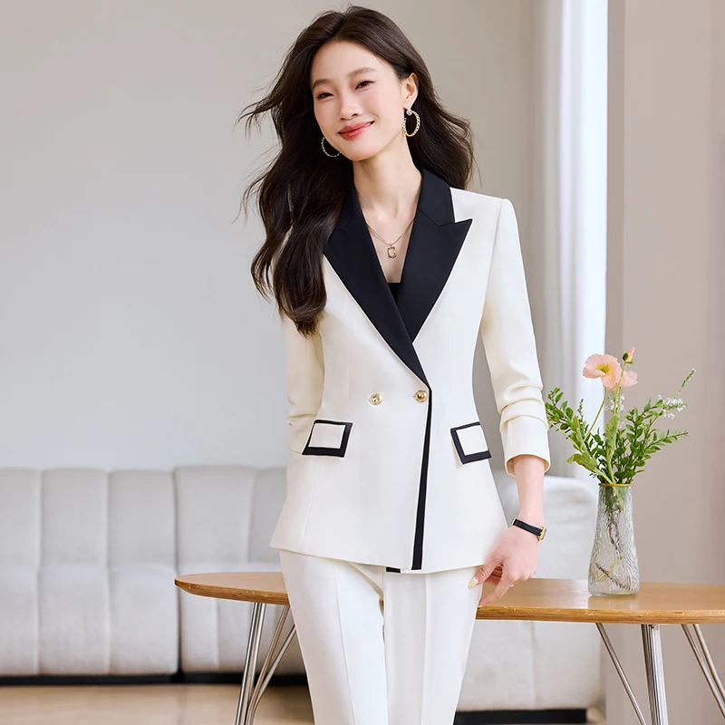 High Quality Fabric Formal Pantsuits for Women Ladies Office Autumn Winter Professional Blazers Career Interview Trousers Sets
High Quality Fabric Formal Pantsuits for Women Ladies Office Autumn Winter Professional Blazers Career Interview Trousers Sets