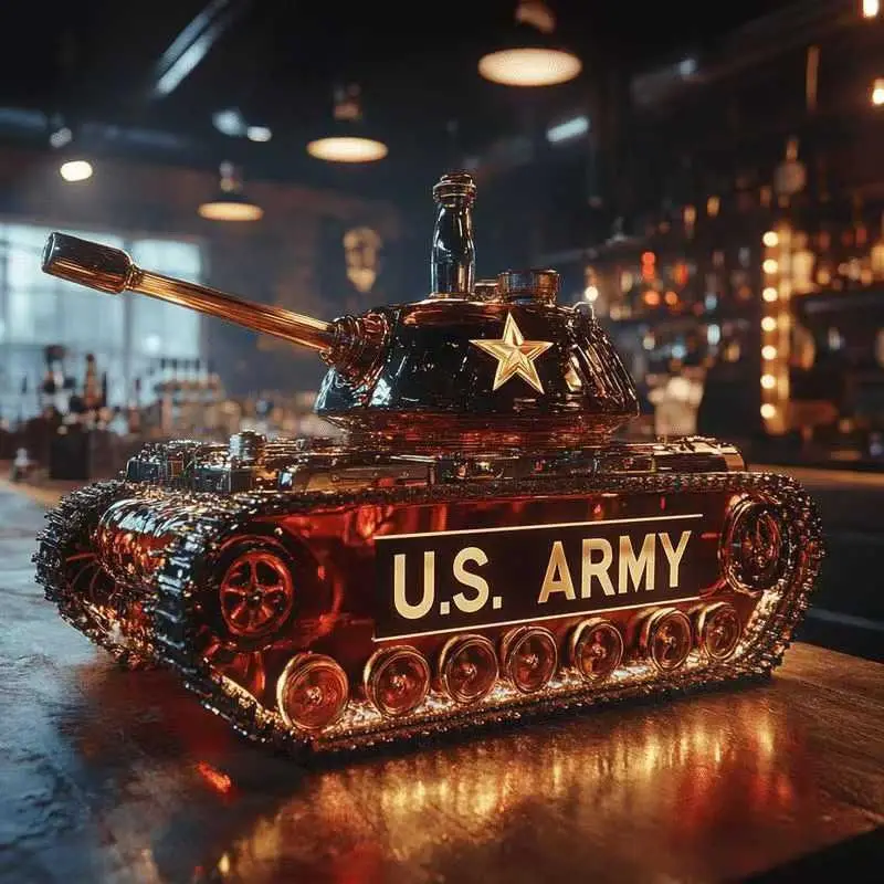 Бутылка для виски в форме танка, прозрачная, пустая, стеклянная, для демонстрации в барной стойке, для домашнего хранения вина, декоративная
Бутылка для виски в форме танка, прозрачная, пустая, стеклянная, для демонстрации в барной стойке, для домашнего хранения вина, декоративная