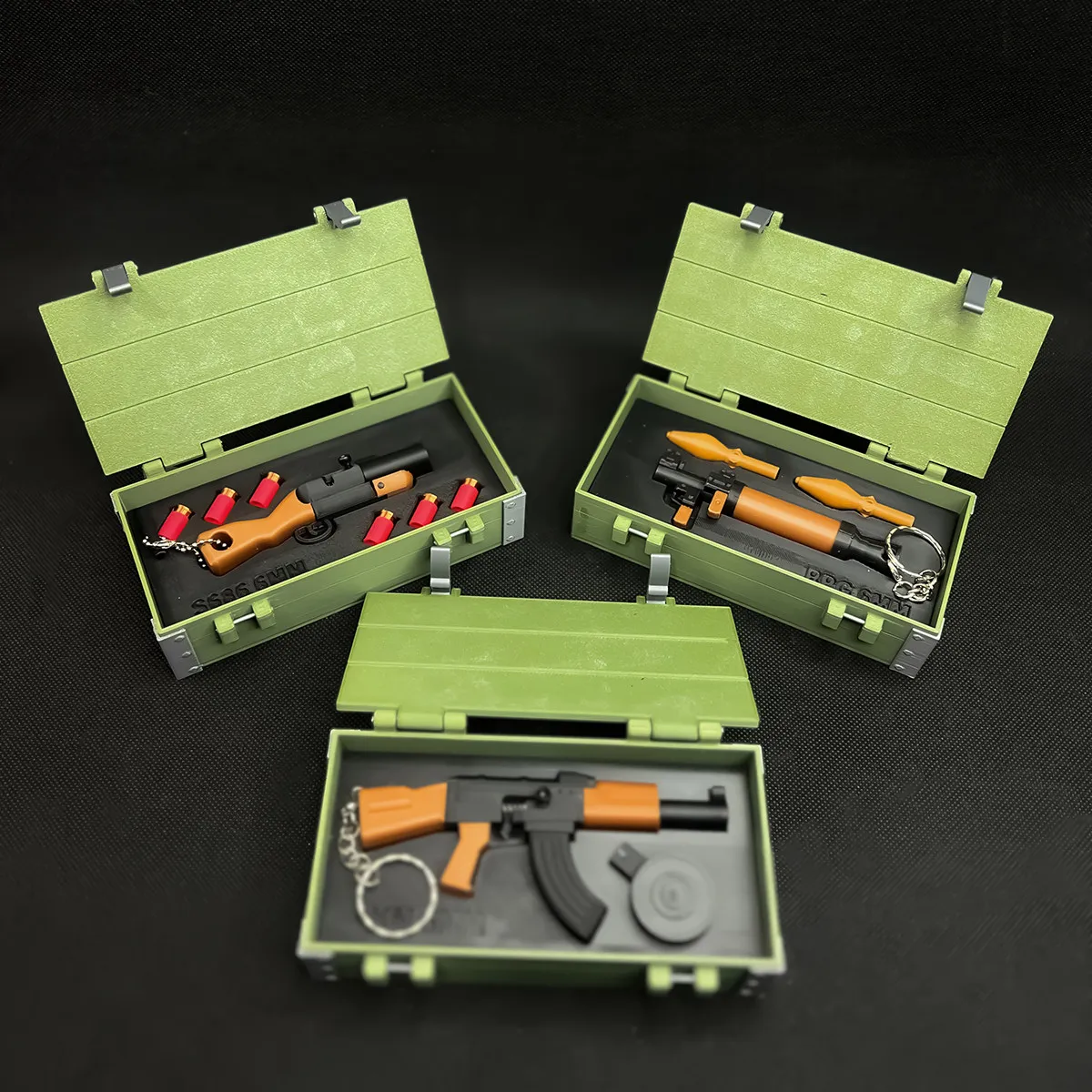 3D-миниатюрные модели оружия: брелоки AWM, AKM, S686, RPG. Игрушечные реплики, военная настольная декорация, подарок для геймеров, аксессуары для киберспорта.
3D-миниатюрные модели оружия: брелоки AWM, AKM, S686, RPG. Игрушечные реплики, военная настольная декорация, подарок для геймеров, аксессуары для киберспорта.