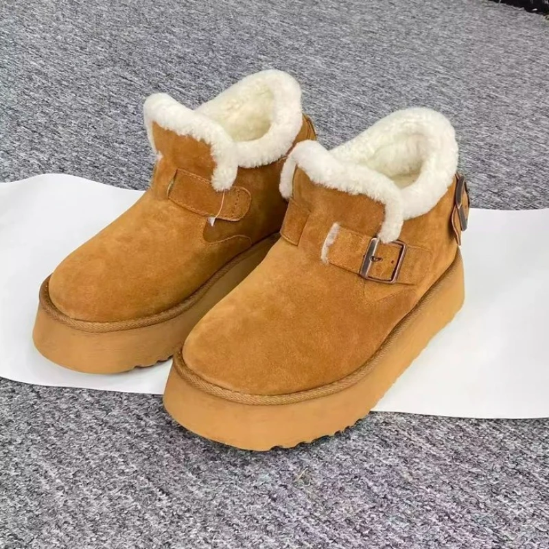 Fur Women's Snow Boots Flats Platform Casual Shoes Warm Short Boots 2025 New Dress Winter Cozy Short Plush Ankle Botas De Mujer
Fur Women's Snow Boots Flats Platform Casual Shoes Warm Short Boots 2025 New Dress Winter Cozy Short Plush Ankle Botas De Mujer