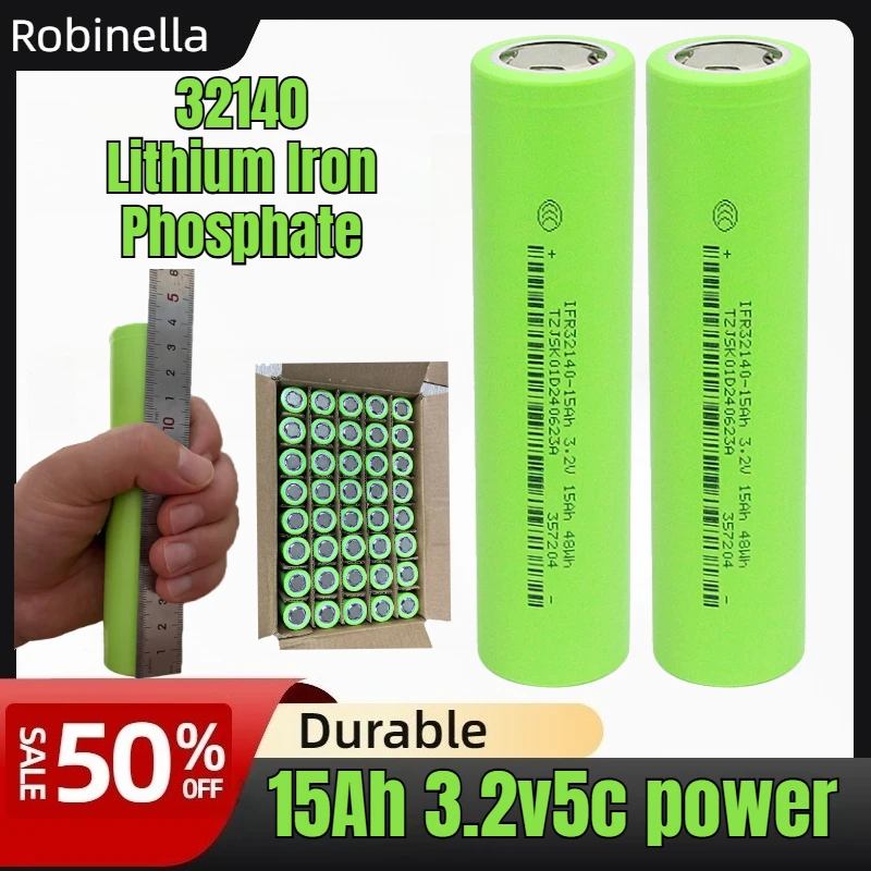 15Ah 32140 LiFePO4 Battery 3.2V 48Wh High Power Density Cell for Electric Scooters, E-bikes, and Mobility Devices
15Ah 32140 LiFePO4 Battery 3.2V 48Wh High Power Density Cell for Electric Scooters, E-bikes, and Mobility Devices