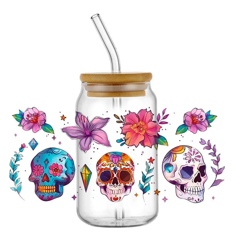 UV DTF Transfer Sticker For The 16oz Libbey Glasses Wraps Cup Can DIY Waterproof Easy To Use Skull Pattern Theme Cup stickers
UV DTF Transfer Sticker For The 16oz Libbey Glasses Wraps Cup Can DIY Waterproof Easy To Use Skull Pattern Theme Cup stickers