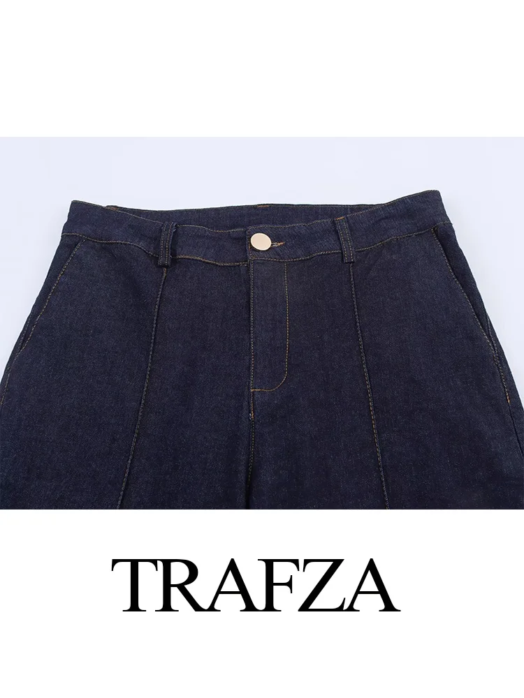 TRAFZA Women Elegant Lapel Puff Sleeve Single-breasted Summer Denim Shirts+Slim Zipper Elastic Waist Bell-bottoms 2-Piece Set
TRAFZA Women Elegant Lapel Puff Sleeve Single-breasted Summer Denim Shirts+Slim Zipper Elastic Waist Bell-bottoms 2-Piece Set