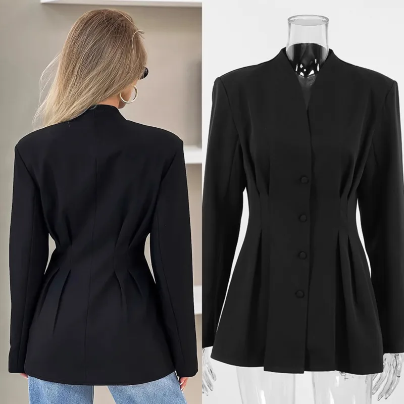 Elegant And Slim Fit Waist Design Women Blazer With V Neck Autumn New Fashionable Work Suit Jacket For Women Stylish Office Wear
Elegant And Slim Fit Waist Design Women Blazer With V Neck Autumn New Fashionable Work Suit Jacket For Women Stylish Office Wear
