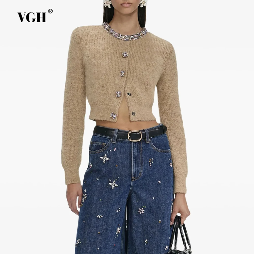 VGH модные утягивающие свитера с бриллиантами и темпераментом для женщин, модный свитер с круглым вырезом и длинными рукавами, женская одежда, новинка
VGH модные утягивающие свитера с бриллиантами и темпераментом для женщин, модный свитер с круглым вырезом и длинными рукавами, женская одежда, новинка