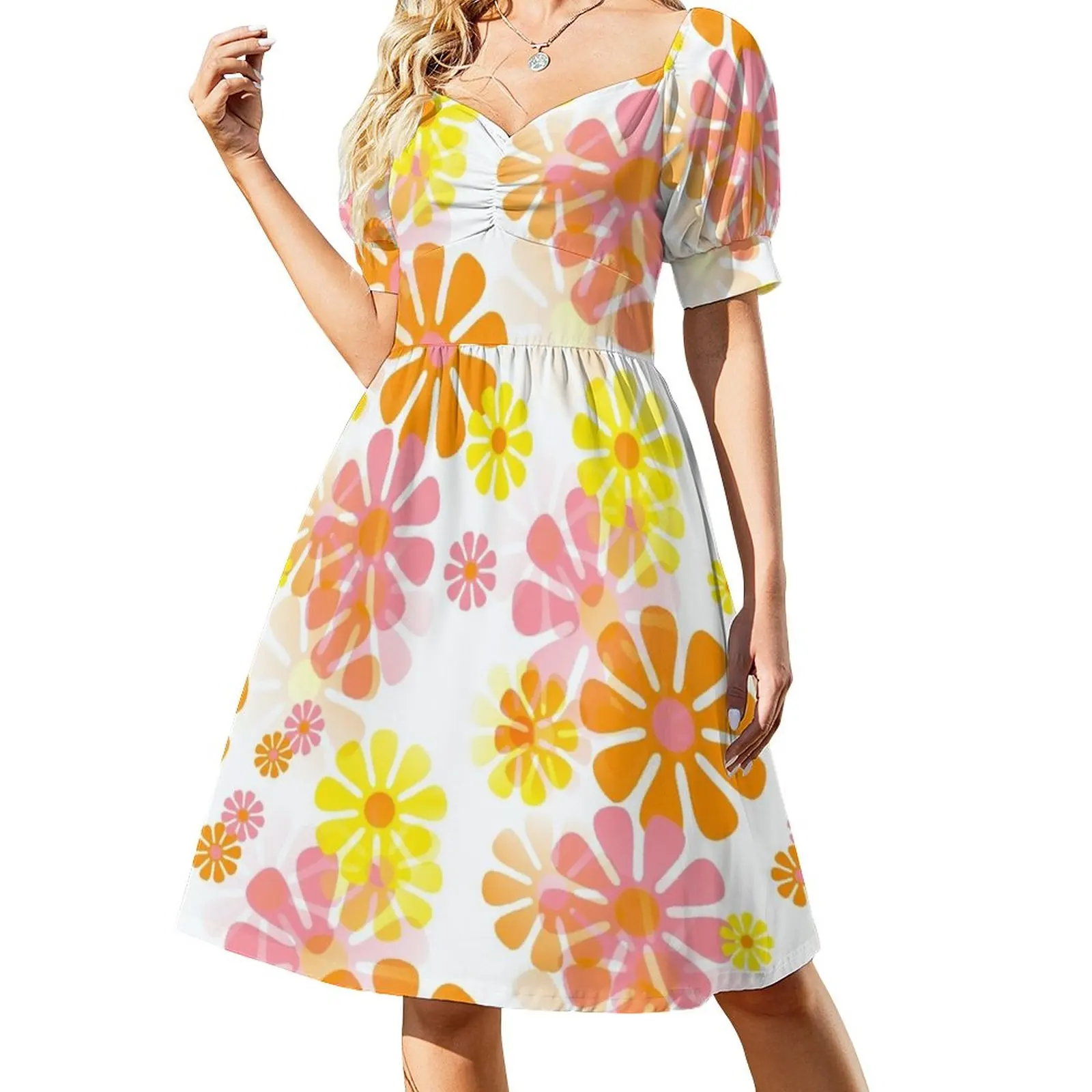 60's Retro Groovy Mod Flowers In Pink, Orange and Yellow Dress dresses with long sleeves dress for woman
60's Retro Groovy Mod Flowers In Pink, Orange and Yellow Dress dresses with long sleeves dress for woman
