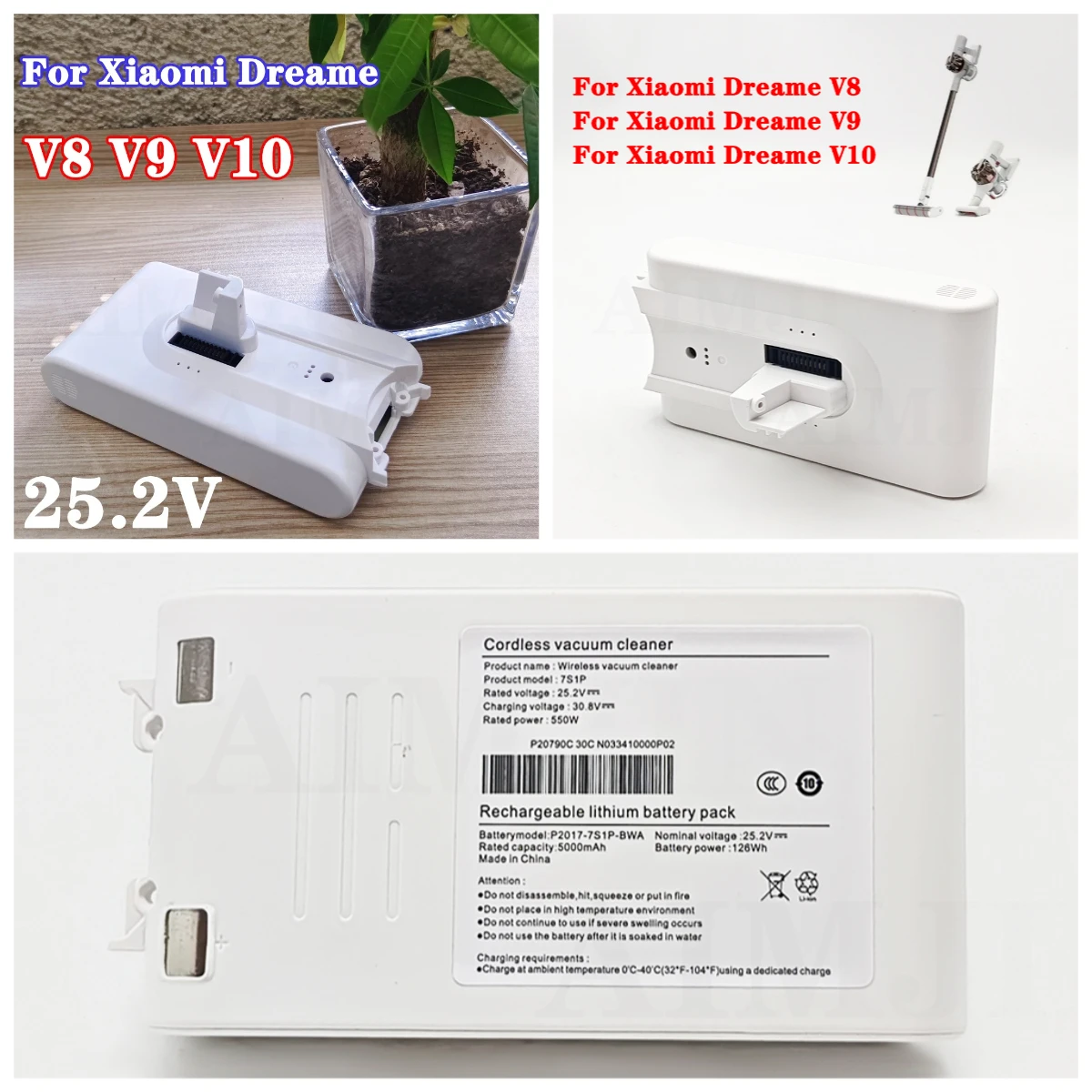25.2V 5000 mAh vacuum cleaner-replacement battery for Xiaomi Dreame V8, V9, V10 Lithium-Ion XR battery
25.2V 5000 mAh vacuum cleaner-replacement battery for Xiaomi Dreame V8, V9, V10 Lithium-Ion XR battery