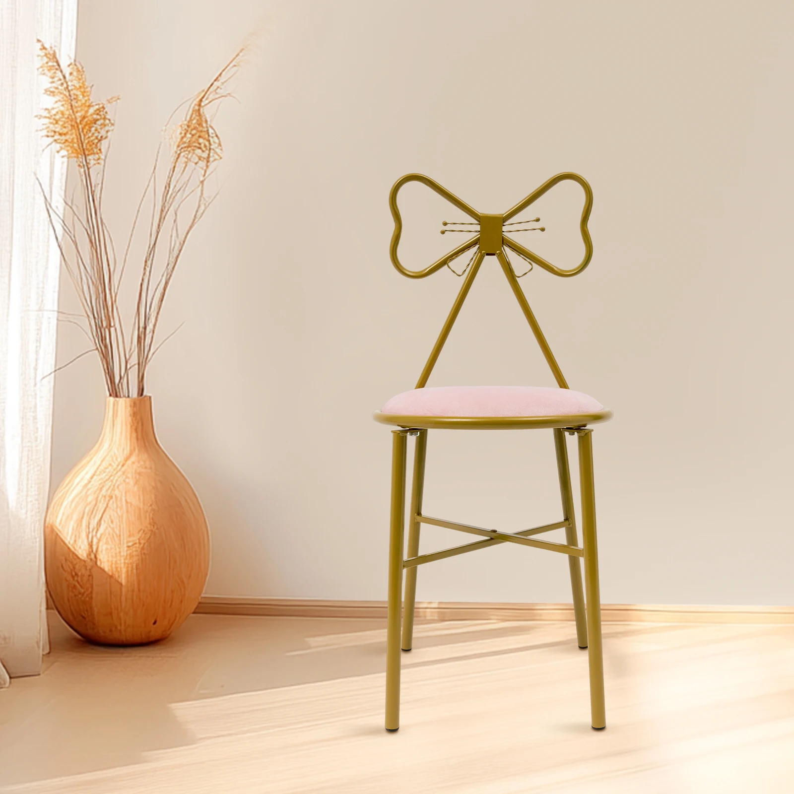 Modern Pink Vanity Set with Simple Dressing Table, Velvet Makeup Chair and Stool, Elegant and Comfortable for Makeup
Modern Pink Vanity Set with Simple Dressing Table, Velvet Makeup Chair and Stool, Elegant and Comfortable for Makeup