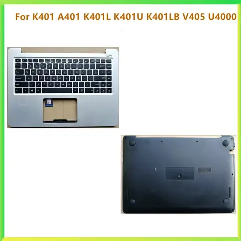 New Top Case Palmrest Upper Housing Bottom Cover Case For K401 A401 K401L K401U K401LB V405 U4000 V405L Shell