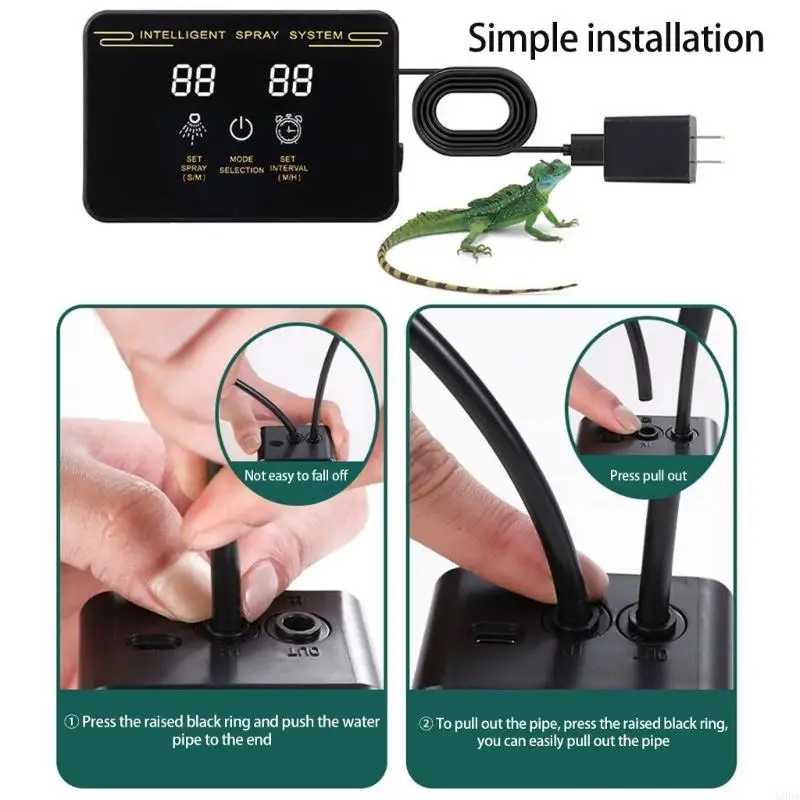 U0DA Automatic Reptiles Misting System LCD Sensors for Friendly Terrariums Environment
U0DA Automatic Reptiles Misting System LCD Sensors for Friendly Terrariums Environment