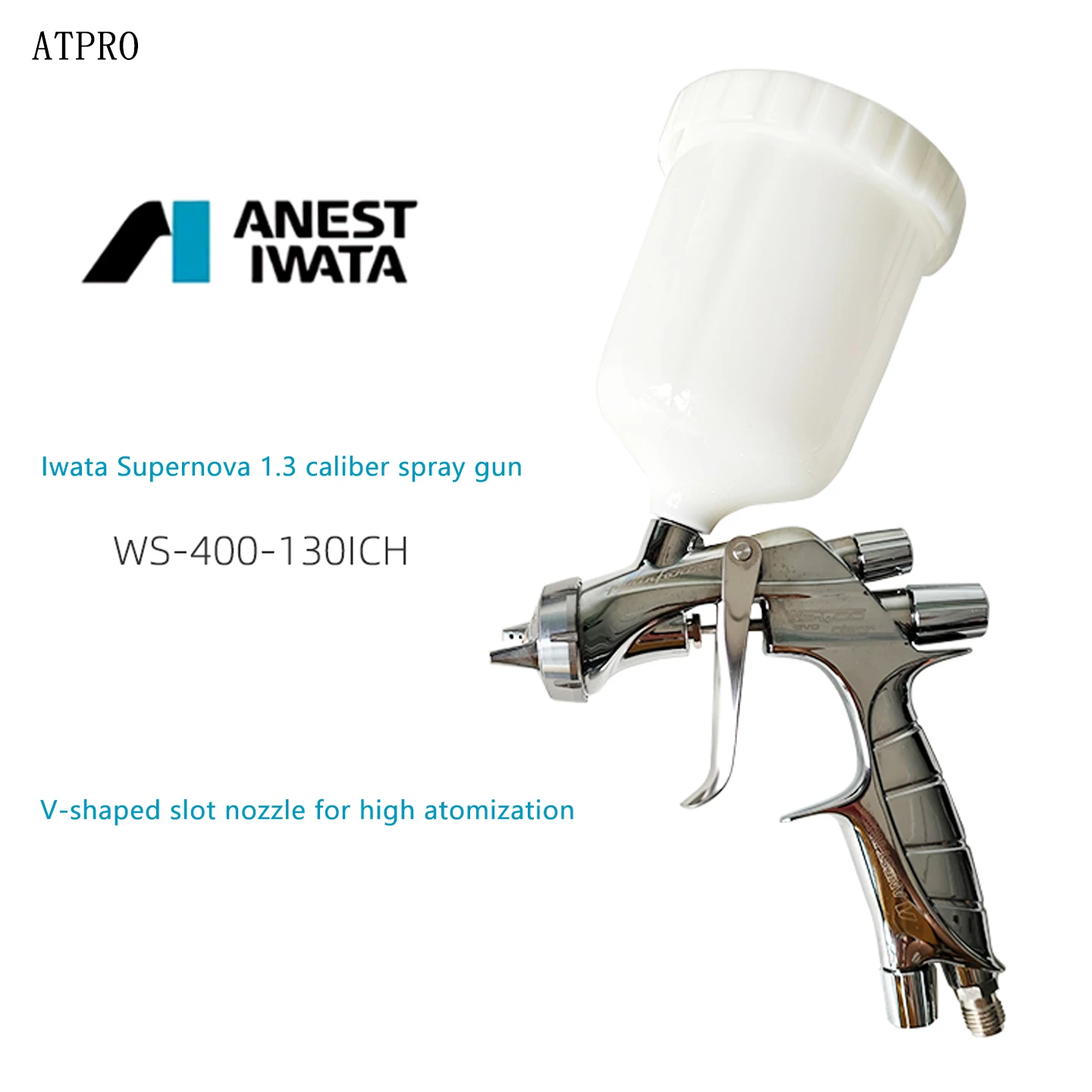 Японский Iwata WS400 1301CH Supernova Platinum Edition с серебряными ручками и диаметром 1,3 мм.
Японский Iwata WS400 1301CH Supernova Platinum Edition с серебряными ручками и диаметром 1,3 мм.