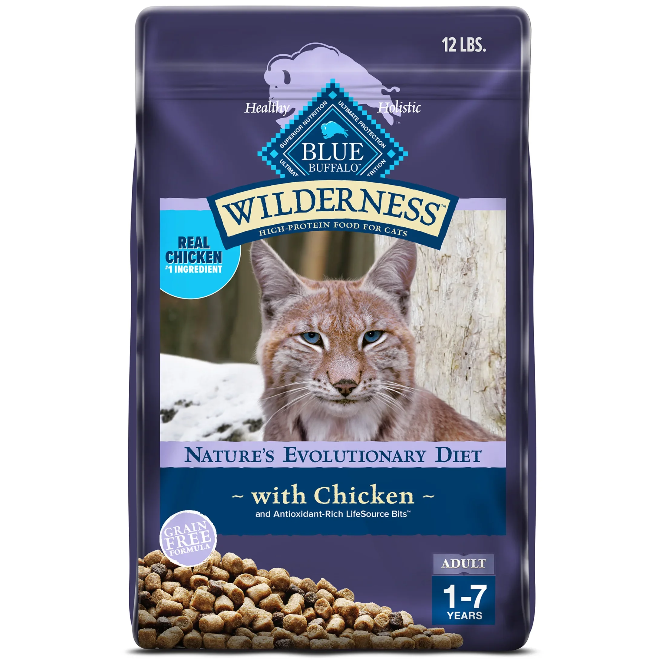 Wilderness Natural Adult Dry Cat Food High Protein Chicken Recipe 12 lb Bag
Wilderness Natural Adult Dry Cat Food High Protein Chicken Recipe 12 lb Bag