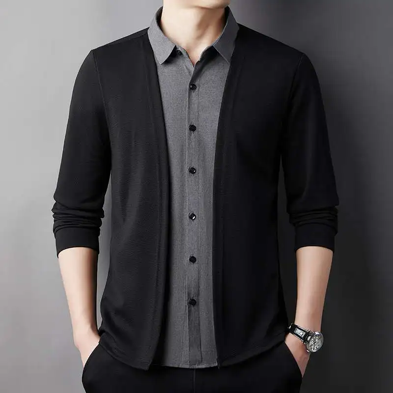 Spring New Style Men's Long Sleeve Fake Two-Piece Shirt Casual Midlife Male Collar Unisex Open Cardigan Thin Loose Fit Pure C...
Spring New Style Men's Long Sleeve Fake Two-Piece Shirt Casual Midlife Male Collar Unisex Open Cardigan Thin Loose Fit Pure C...