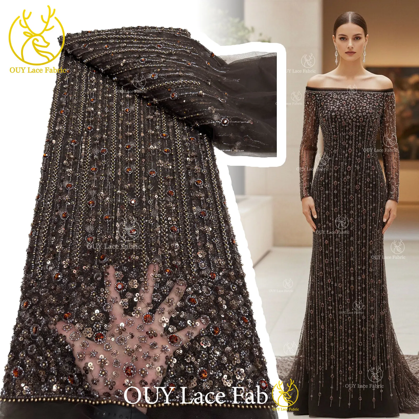 Luxurious African Nigerian Groom Beaded Sequin Lace Fabric 2026 French Stone Lace Fabric Suitable for Party and Wedding Dresses
Luxurious African Nigerian Groom Beaded Sequin Lace Fabric 2026 French Stone Lace Fabric Suitable for Party and Wedding Dresses