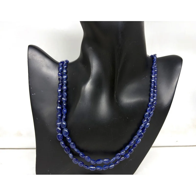 Natural Blue Sapphire Necklace 20” Two Line Oval Smooth Beads Sterling Silver
Natural Blue Sapphire Necklace 20” Two Line Oval Smooth Beads Sterling Silver
