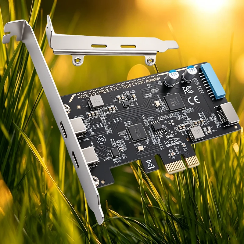 PCIe X1 USB 3.2 Gen1 Expansion Card 2 External Type-C + 19Pin Internal IDC + Type-E Front Panel Port 5Gb PCI Express USB Adapter
PCIe X1 USB 3.2 Gen1 Expansion Card 2 External Type-C + 19Pin Internal IDC + Type-E Front Panel Port 5Gb PCI Express USB Adapter