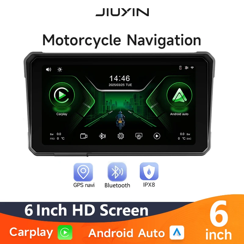 6 Inch Motorcycle GPS Navigation IPX8 Waterproof Wireless Carplay Android Auto Display Screen Portable Motor IPS Touch Screen
6 Inch Motorcycle GPS Navigation IPX8 Waterproof Wireless Carplay Android Auto Display Screen Portable Motor IPS Touch Screen