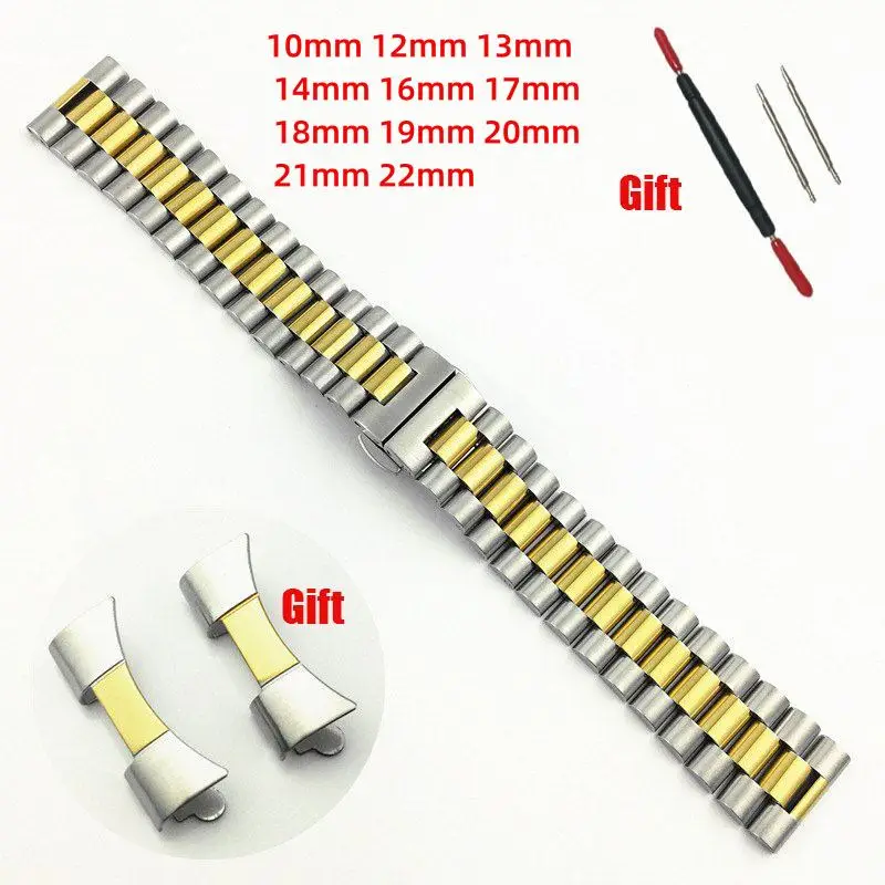 Silver President Stainless Steel 16mm 18mm 20mm 22mm Butterfly Buckle Universal Straight Curved End Watch Strap Bands Bracelet
Silver President Stainless Steel 16mm 18mm 20mm 22mm Butterfly Buckle Universal Straight Curved End Watch Strap Bands Bracelet