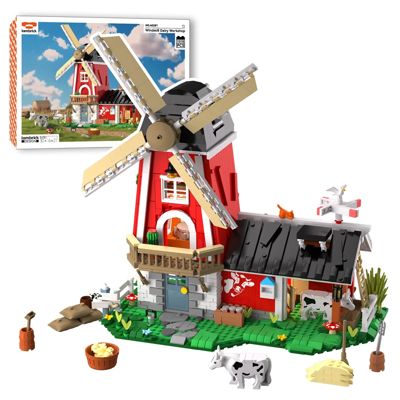 Windmill Dairy Workshop building blocks set rural scenery enjoy the fun as a farm owner assembly toys children birthday gift
Windmill Dairy Workshop building blocks set rural scenery enjoy the fun as a farm owner assembly toys children birthday gift