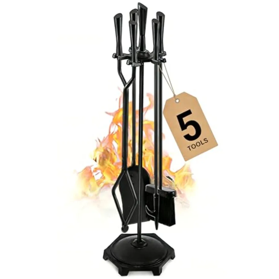 5 Pcs Fireplace Tools Set 32" Wrought Iron Large Fire Tool Set for Outdoor/Indoor Include Chimney Poker Rustic Tongs Shovel Ant
5 Pcs Fireplace Tools Set 32" Wrought Iron Large Fire Tool Set for Outdoor/Indoor Include Chimney Poker Rustic Tongs Shovel Ant