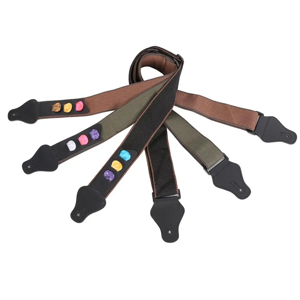 Electric Guitar Strap PU Adjustable Belt with 3 Picks for Acoustic Bass Guitars Lightweight Stand Play Ballad
Electric Guitar Strap PU Adjustable Belt with 3 Picks for Acoustic Bass Guitars Lightweight Stand Play Ballad