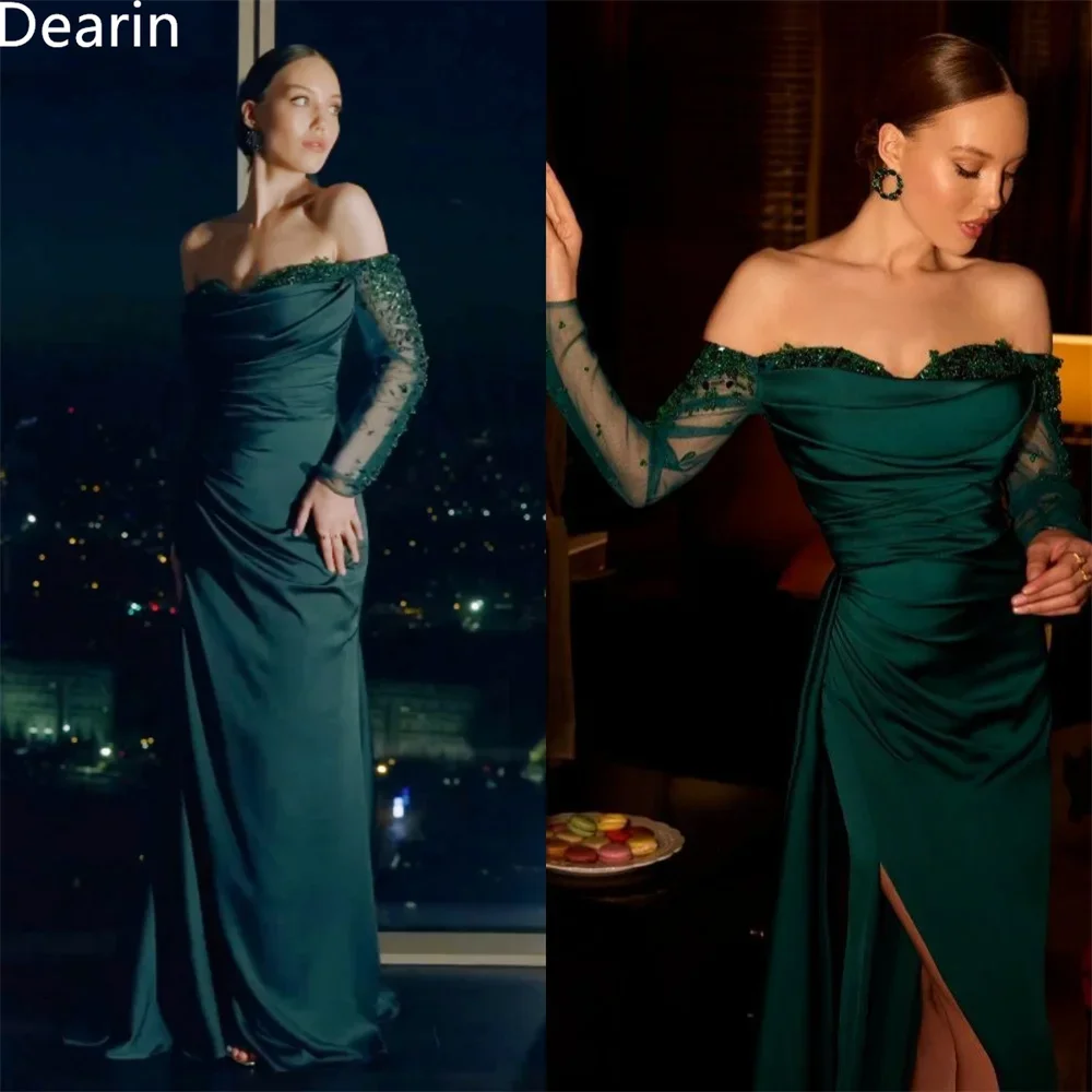 Customized Prom Gown Dearin Off-the-shoulder Column Floor Length Skirts Tulle Bespoke Occasion Dresses Saudi Arabia Formal Eveni
Customized Prom Gown Dearin Off-the-shoulder Column Floor Length Skirts Tulle Bespoke Occasion Dresses Saudi Arabia Formal Eveni