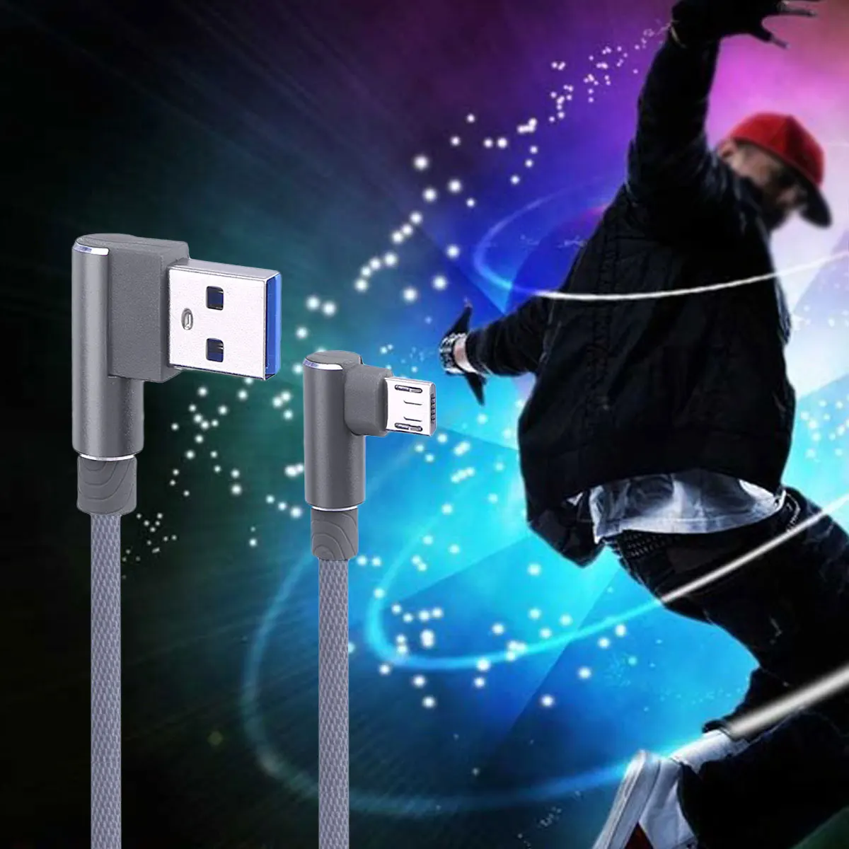 90 Degree Data Cable Micro USB Cord for Fast Charge Sync Durable Nylon Braided Wire Flexible Use Tablet Phone
90 Degree Data Cable Micro USB Cord for Fast Charge Sync Durable Nylon Braided Wire Flexible Use Tablet Phone