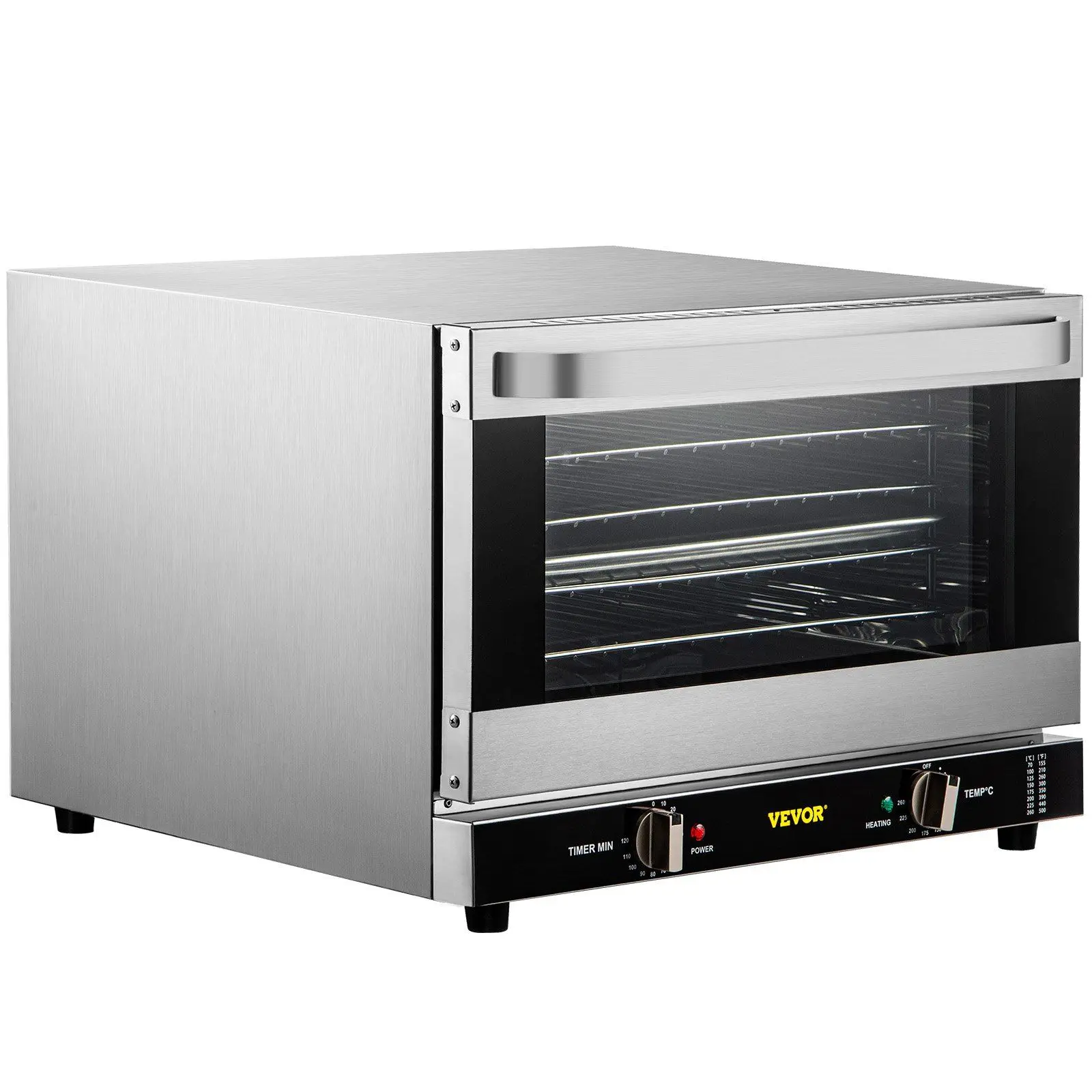 Commercial Convection Oven, 47L/43Qt, Half-Size Conventional Oven Countertop, 1600W 4-Tier Toaster w/ Front Glass Door, Electric
Commercial Convection Oven, 47L/43Qt, Half-Size Conventional Oven Countertop, 1600W 4-Tier Toaster w/ Front Glass Door, Electric