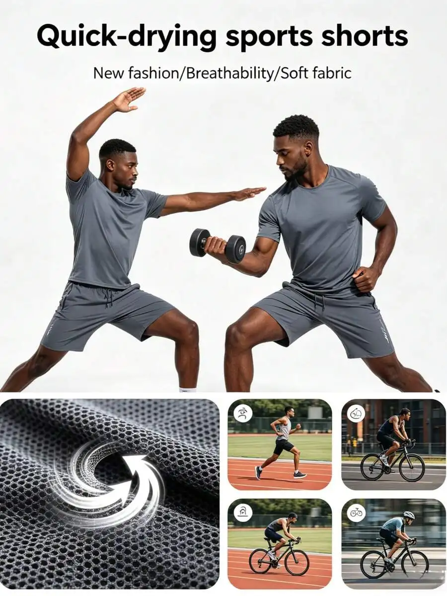 Mens Quick-Dry Sports Shorts Breathable Soft Fabric For Gym Running Cycling Summer
Mens Quick-Dry Sports Shorts Breathable Soft Fabric For Gym Running Cycling Summer
